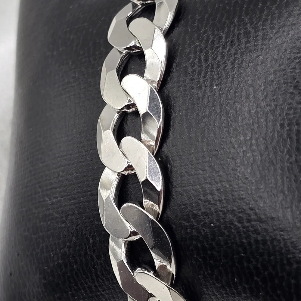 Sterling Silver 925 Cuban Chain Bracelet - Picture 4 of 7